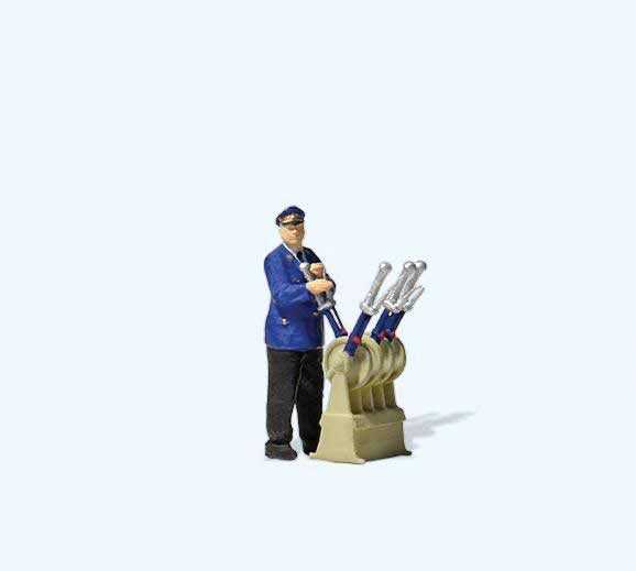 Signal Box/Interlocking Tower Worker w/Signal Levers - Individual Figure