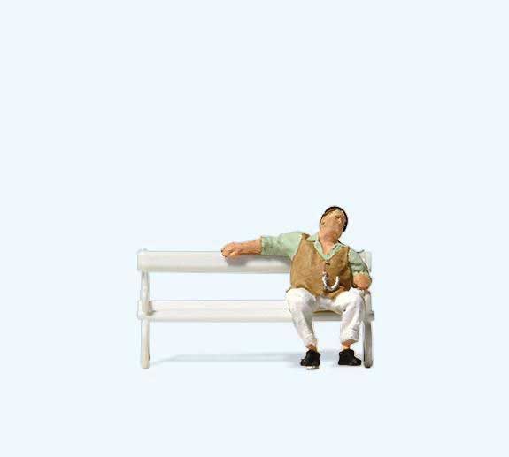Man Sitting on Bench - Individual Figure