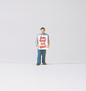 Individual Figure - Working People -- Man Carrying Sandwich Board Sign