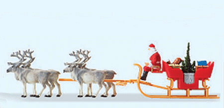 Christmas Sleigh -- Includes Santa, Packages & 4 Reindeer