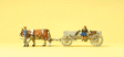 Horse-Drawn Vehicle -- Farm Wagon, 2 Farmers, 2 Cows, Dog