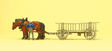 Rack Wagon w/Farmer & 2 Horses