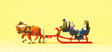 Tourists in the Sleigh -- Sleigh with Driver, Passengers & 2 Horses