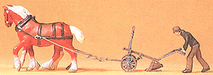 Animal-Drawn Farm Equipment -- Farmer w/Horse-Drawn Plow