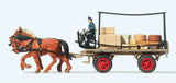 Horse-Drawn Wagon -- Flatbed Wagon w/Driver, Horses & Cargo-2
