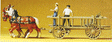 Horse-Drawn Wagon -- Hay Rack w/Horses, Driver & Helper