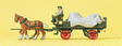 Farm Equipment -- Horse-Drawn Wagon w/Tarp & 2 Figures