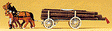 Horse-Drawn Wagon -- Log Wagon w/Driver & Load