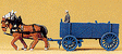 Horse-Drawn Wagon -- Ore Wagon w/Driver & Horses - Assembled