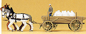 Horse-Drawn Wagon -- Cargo Wagon w/Horses - Assembled