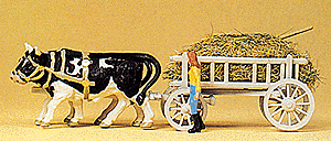 Horse-Drawn Wagon -- Hay Wagon w/Driver & Load - Assembled