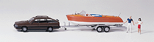 Boat -- Car Pulling Boat w/2 Figures