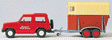 Sports & Recreation -- Mitsubishi Pajero w/Trailer "White Beauty Riding School" w/Horse & 2 Figur