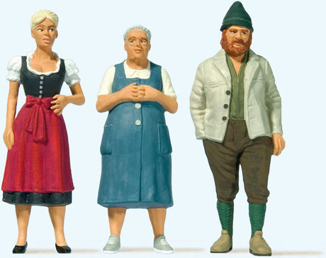 People in Bavarian Costume -- 2 Women & 1 Man