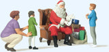 Santa Claus-Father Christmas in Chair, Mother with 3 Children-1