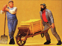 Workers -- With Wheelbarrow & Pitchfork pkg(2)