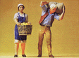 People Working -- Farmer w/Sack & Farmer's Wife w/Basket