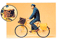 People Working -- Old Time Postman On a Bicycle