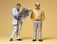 Pedestrians -- Man Reading Newspaper & Man Standing