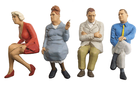 Pedestrians -- Seated Travellers (Set #3) pkg(4)