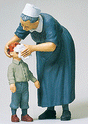 Pedestrians -- Protestant Sister with Child