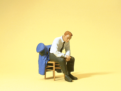 Working People, DB -- Railway Official Seated On Chair w/Jacket