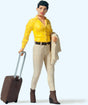Contemporary Woman Traveler with Suitcase