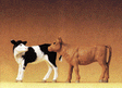 Domestic Animal Figures, 1/24 - 1/25 Scale -- Pair of Standing Calves