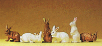 Domestic Animal Figures, 1/24 - 1/25 Scale -- Assorted Rabbits