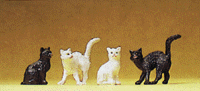 Domestic Animal Figures, 1/24 - 1/25 Scale -- Assorted Cats