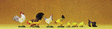 Domestic Animal Figures, 1/24 - 1/25 Scale -- Assorted Chickens