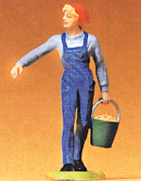 Country Folk: 1:25 -- Farmer's Wife In Overalls, Carrying Feed Pail