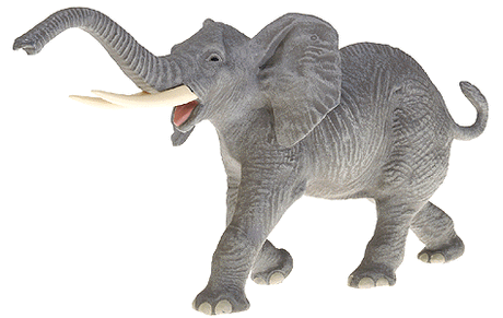 Wild Animal Figures, 1/24 - 1/25 Scale -- African Elephant Trumpeting & Walking