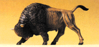 Wild Animal Figures, 1/24 - 1/25 Scale -- Charging Buffalo Bull w/Head Down
