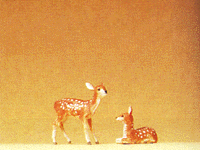 Wild Animal Figures, 1/24 - 1/25 Scale -- Roe Deer Fawns