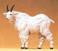 Wild Animal Figures, 1/24 - 1/25 Scale -- Snow Goat Standing w/Head Raised