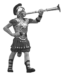 Roman Legions Figures 1/25 Scale -- Soldier Marching w/Fanfare Trumpet