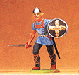Norman Warrior Figures 1/25 Scale -- Soldier Advancing w/Drawn Sword & Shield