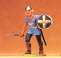 Norman Warrior Figures 1/25 Scale -- Soldier Advancing w/Drawn Sword & Shield