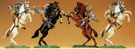 Norman Warrior Figures 1/25 Scale -- Soldier On rearing Horse w/Battle Club