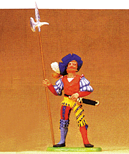 European Soldier Figures - 1500s 1/25 Scale -- Mercenary w/Battle Axe Standing