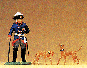Soldiers 1:24 -- Fredrich II of Prussia Standing w/2 Whippets