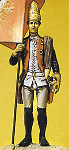 Prussian Army Circa 1756, 38th Infantry 1/24 Scale -- Standard Bearer w/Ensign