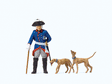 Elastolin Friederich II of Prussia -- With 2 Whippet Dogs