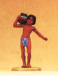 Wild West Figures - Native Americans: 1:25 -- Young Indian Boy Carrying Clay Pot