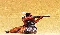 Wild West Figures - Native Americans: 1:25 -- Warrior, Firing Rifle from Behind Rock