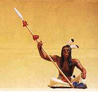 Wild West Figures - Native Americans: 1:25 -- Sitting Warrior w/Lance