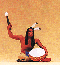 Wild West Figures - Native Americans: 1:25 -- Warrior, Beating Ceremonial Drum