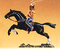 Wild West Figures - Native Americans: 1:25 -- Mounted Indian Warrior Swinging Rope