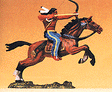 Wild West Figures - Native Americans: 1:25 -- Mounted Indian Warrior, Shooting Bow Forward